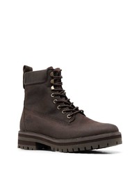 dunkelbraune Lederarbeitsstiefel von Timberland