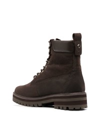 dunkelbraune Lederarbeitsstiefel von Timberland