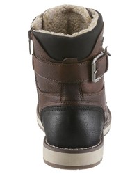 dunkelbraune Lederarbeitsstiefel von PETROLIO