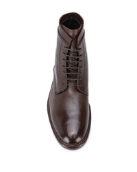 dunkelbraune Lederformelle stiefel von Henderson Baracco