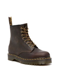 dunkelbraune Lederfreizeitstiefel von Dr. Martens