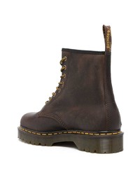 dunkelbraune Lederfreizeitstiefel von Dr. Martens