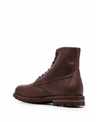 dunkelbraune Lederfreizeitstiefel von Brunello Cucinelli