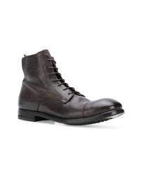 dunkelbraune Lederfreizeitstiefel von Officine Creative