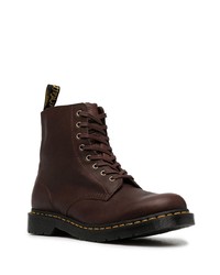 dunkelbraune Lederfreizeitstiefel von Dr. Martens