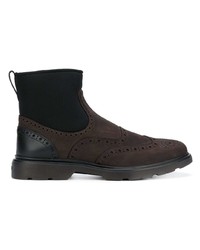 dunkelbraune Lederfreizeitstiefel von Hogan