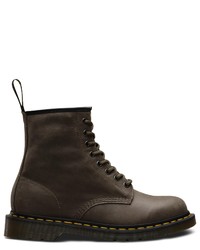 dunkelbraune Lederfreizeitstiefel von Dr. Martens