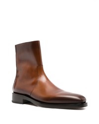 dunkelbraune Lederfreizeitstiefel von Ferragamo