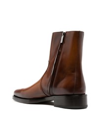 dunkelbraune Lederfreizeitstiefel von Ferragamo