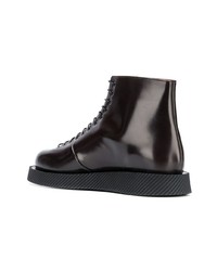 dunkelbraune Lederfreizeitstiefel von Jil Sander