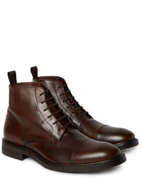 dunkelbraune Lederfreizeitstiefel von Paul Smith