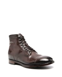 dunkelbraune Lederfreizeitstiefel von Officine Creative