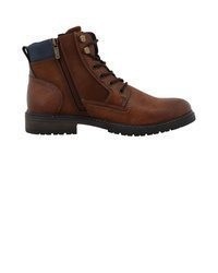 dunkelbraune Lederfreizeitstiefel von Mustang Shoes