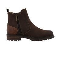 dunkelbraune Lederfreizeitstiefel von Mustang Shoes