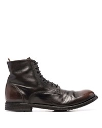 dunkelbraune Lederfreizeitstiefel von Officine Creative