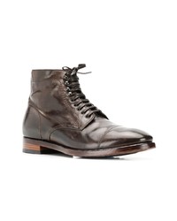 dunkelbraune Lederfreizeitstiefel von Officine Creative