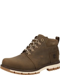 dunkelbraune Lederfreizeitstiefel von Timberland