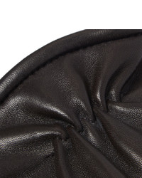 dunkelbraune Lederhandschuhe von Bottega Veneta