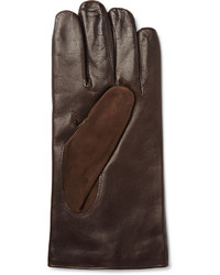 dunkelbraune Lederhandschuhe von WANT Les Essentiels