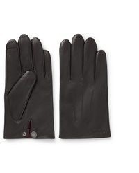 dunkelbraune Lederhandschuhe von Hugo