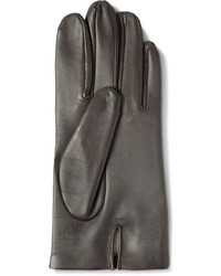 dunkelbraune Lederhandschuhe von Dents