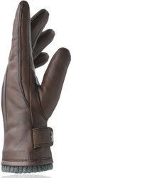 dunkelbraune Lederhandschuhe von PEARLWOOD