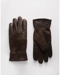 dunkelbraune Lederhandschuhe von Peter Werth