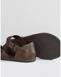 dunkelbraune Ledersandalen von Asos