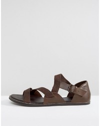 dunkelbraune Ledersandalen von Asos