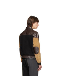 dunkelbraune Shirtjacke aus Leder von GR-Uniforma