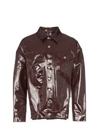 dunkelbraune Shirtjacke aus Leder von Diesel Red Tag