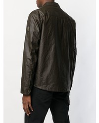 dunkelbraune Shirtjacke aus Leder von Belstaff
