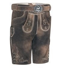 dunkelbraune Ledershorts von Schöneberger Trachten Couture