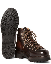 dunkelbraune Lederstiefel von Ralph Lauren Purple Label