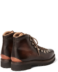 dunkelbraune Lederstiefel von Ralph Lauren Purple Label