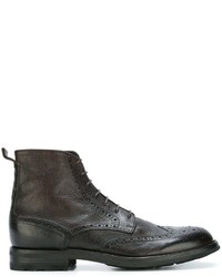 dunkelbraune Lederstiefel von Pantanetti