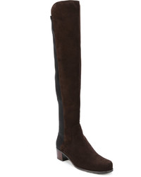 dunkelbraune Lederstiefel von Stuart Weitzman