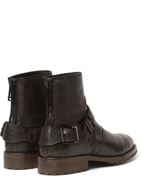 dunkelbraune Lederstiefel von Belstaff