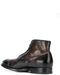 dunkelbraune Lederstiefel von Officine Creative