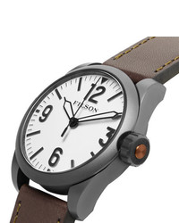 dunkelbraune Lederuhr von Filson