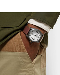 dunkelbraune Lederuhr von Filson