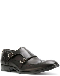 dunkelbraune Monks aus Leder von Pollini