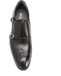 dunkelbraune Monks aus Leder von Pollini