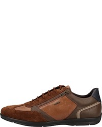 dunkelbraune niedrige Sneakers von Geox