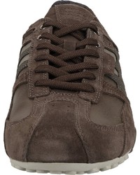 dunkelbraune niedrige Sneakers von Geox