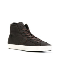 dunkelbraune niedrige Sneakers von Philippe Model