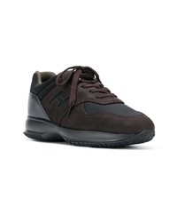 dunkelbraune niedrige Sneakers von Hogan