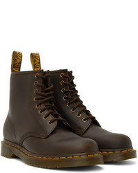 dunkelbraune Nubuk Freizeitstiefel von Dr. Martens