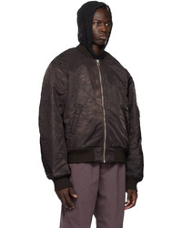 dunkelbraune Nylon Bomberjacke von Stussy