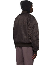 dunkelbraune Nylon Bomberjacke von Stussy